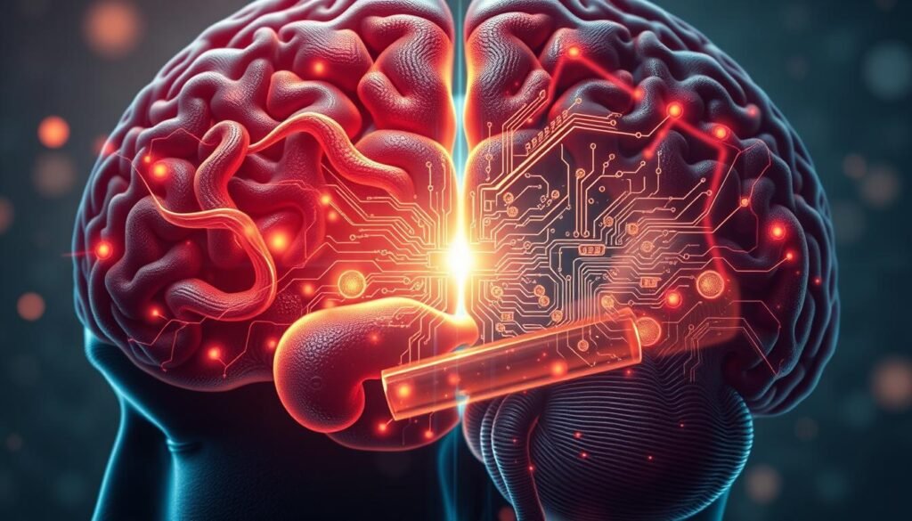 A detailed cross-section illustration of the human brain, showcasing the dynamic interaction between System 1 and System 2 thinking processes. In the foreground, vibrant neural pathways and synapses represent the fast, intuitive System 1 thinking, while in the middle ground, a more structured, analytical System 2 thinking process is depicted through intricate circuits and decision-making hubs. The background features a subtle, ethereal glow, symbolizing the subconscious elements that influence our cognitive abilities. The lighting is soft and diffused, creating a contemplative, almost introspective atmosphere. The overall composition emphasizes the delicate balance and interplay between these two distinct modes of thought that shape our decision-making and problem-solving capacities.