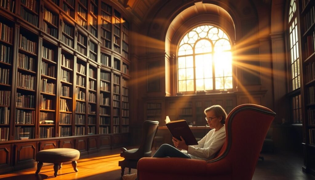 A serene library interior, with floor-to-ceiling bookshelves lining the walls. Shafts of warm, golden light stream through large, arched windows, casting a cozy glow on the rich, wooden furniture. At the center, a reader sits comfortably in a plush armchair, engrossed in a thick, hardcover book, representing the importance of in-depth, well-researched content. The atmosphere is one of quiet contemplation and intellectual exploration, inviting the viewer to appreciate the value of thoughtful, substantial writing. A serene library interior, with floor-to-ceiling bookshelves lining the walls. Shafts of warm, golden light stream through large, arched windows, casting a cozy glow on the rich, wooden furniture. At the center, a reader sits comfortably in a plush armchair, engrossed in a thick, hardcover book, representing the importance of in-depth, well-researched content. The atmosphere is one of quiet contemplation and intellectual exploration, inviting the viewer to appreciate the value of thoughtful, substantial writing.